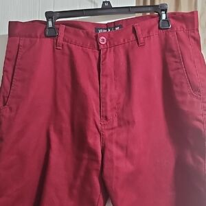 Men's Red Flat Front Shorts